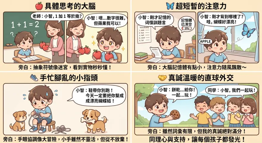 智力障礙學生透過圖片步驟卡學習洗手，家長與補習社導師在旁支援