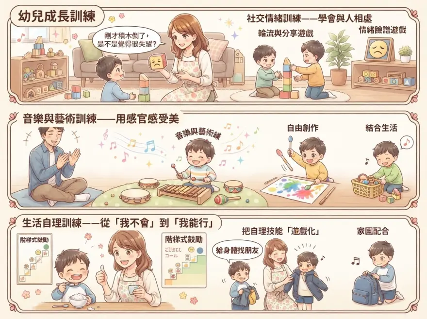 2至6歲幼兒社交情緒音樂藝術生活自理訓練，在家透過情緒臉譜遊戲和節奏遊戲提升成長