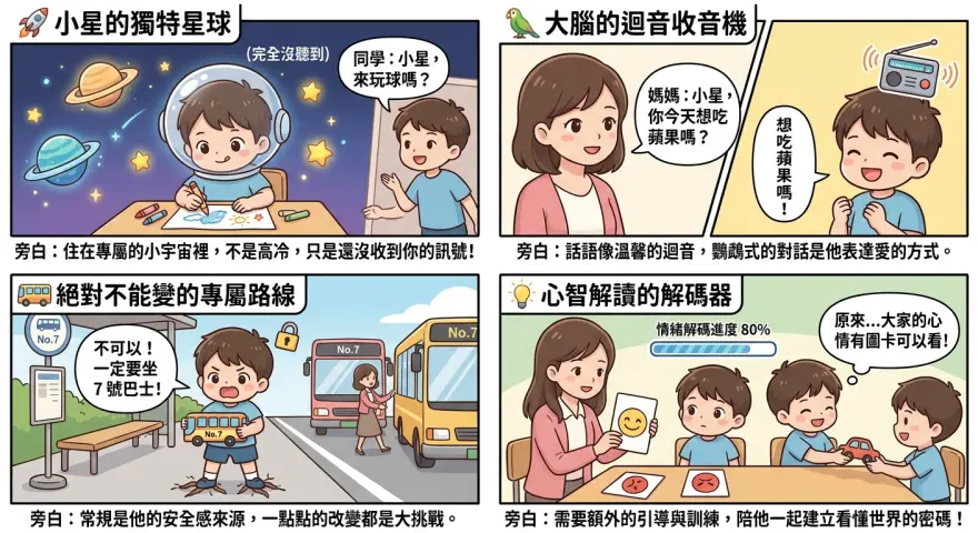 自閉症譜系障礙孩子透過圖片情境預告卡學習社交與情緒表達