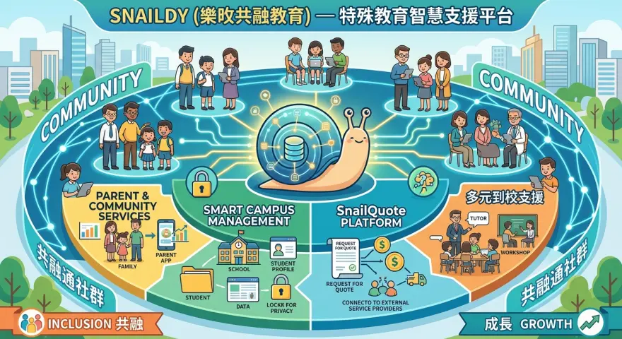 Snaildy樂旼共融教育平台介面展示SEN與資優學生IEP及SnailQuote報價功能